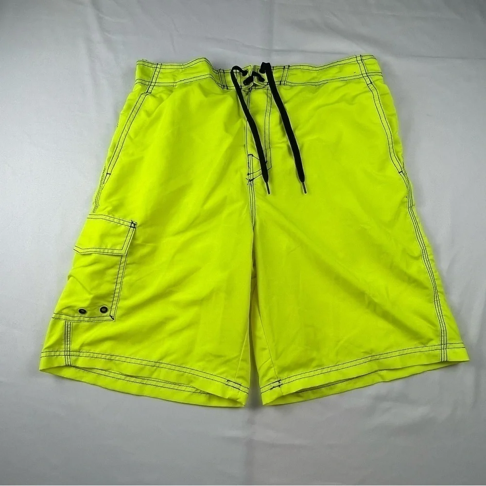Route 66 - Men’s Trunks - Bright Yellow - Neon - Large